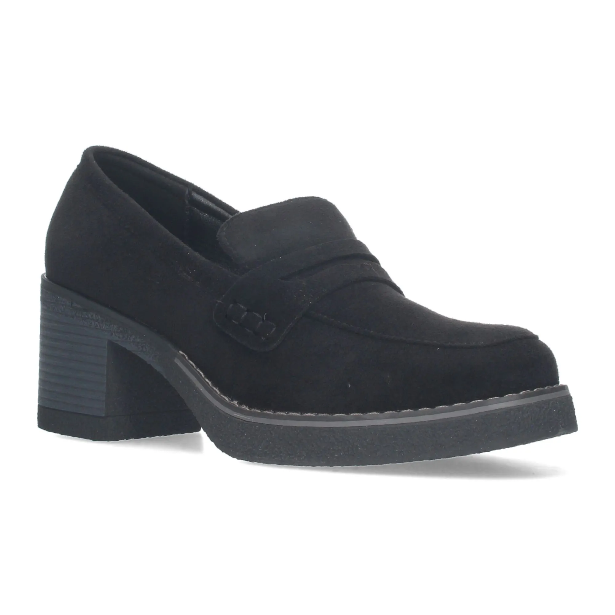 Mocasines de tacón cómodo para mujer color negro VR3-537