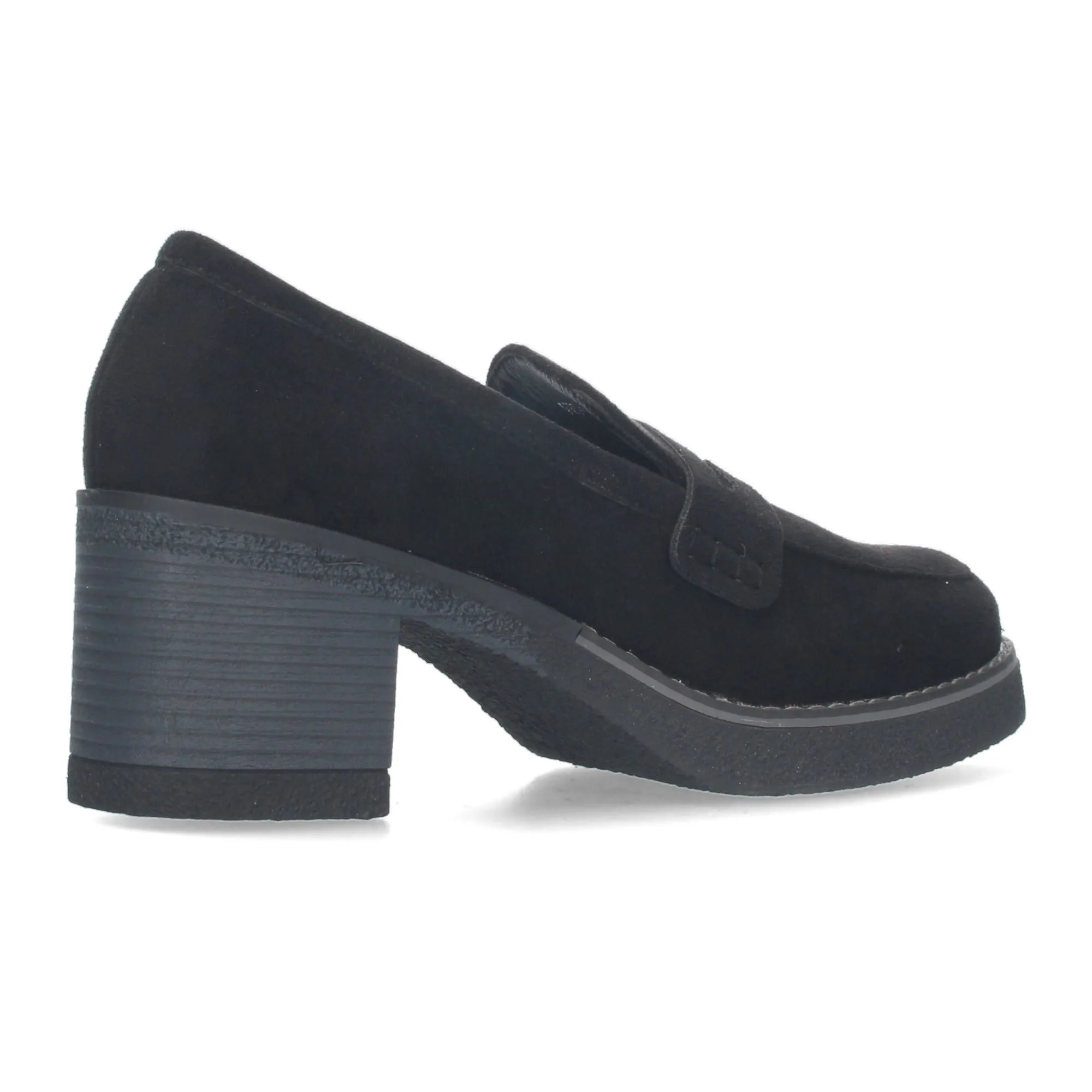 Mocasines de tacón cómodo para mujer color negro VR3-537