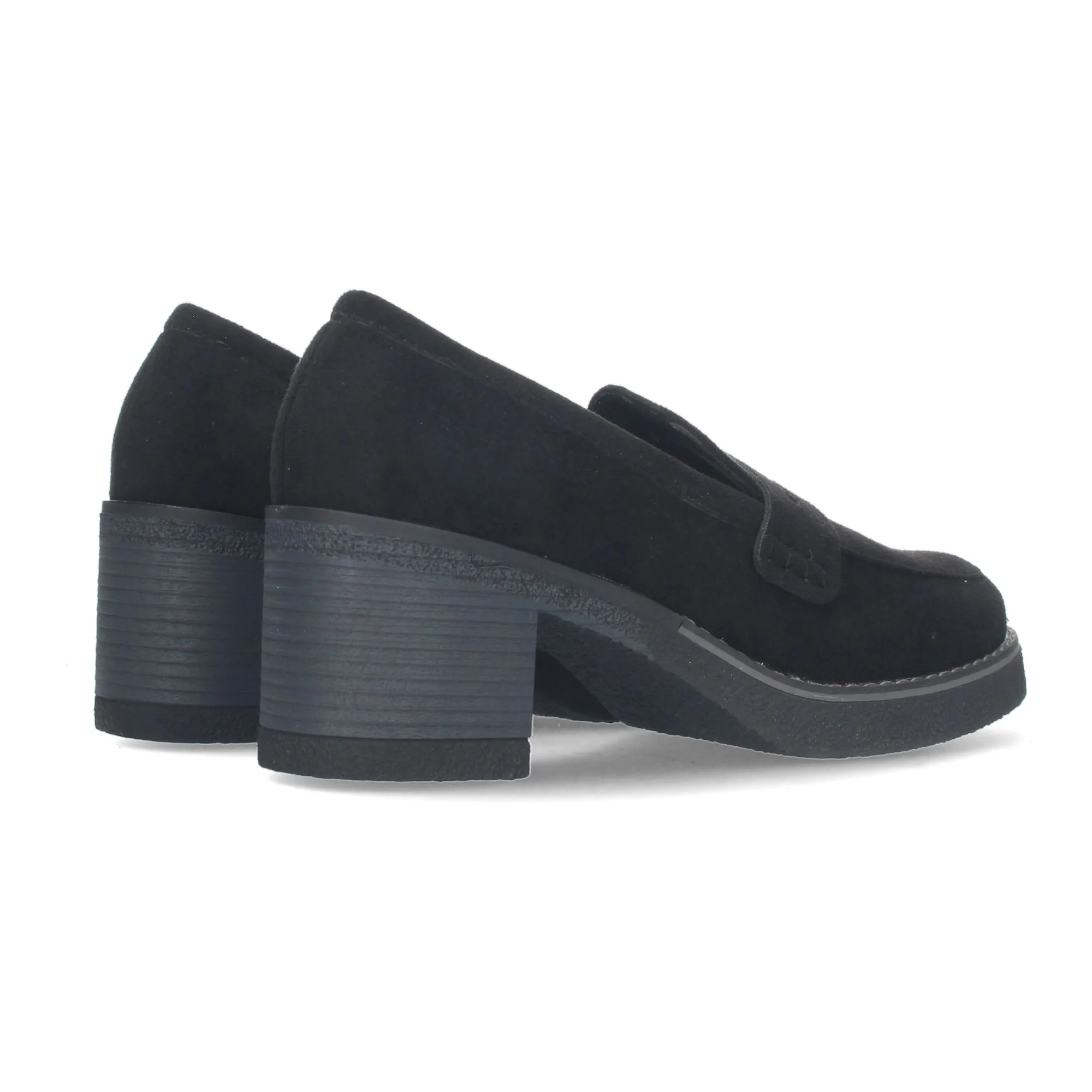 Mocasines de tacón cómodo para mujer color negro VR3-537